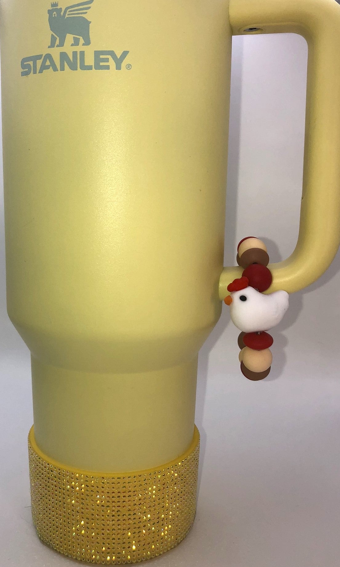 White Hen 3D Chicken Stanley Tumbler Cup Handle Charm