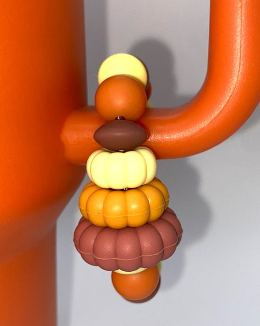 3 Stacked Pumpkins 3D Fall Stanley Tumbler Cup Handle Charm