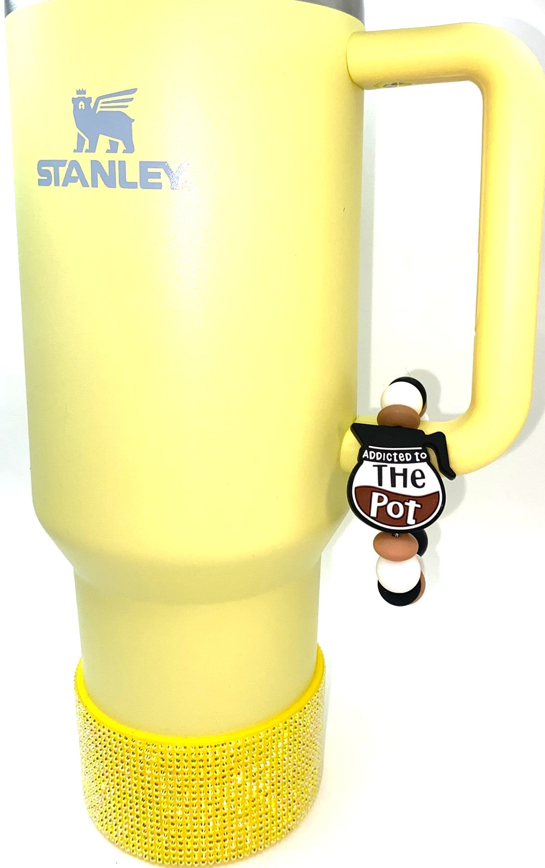 Addicted To The Pot Funny Coffee Stanley Tumbler Cup Handle Charm