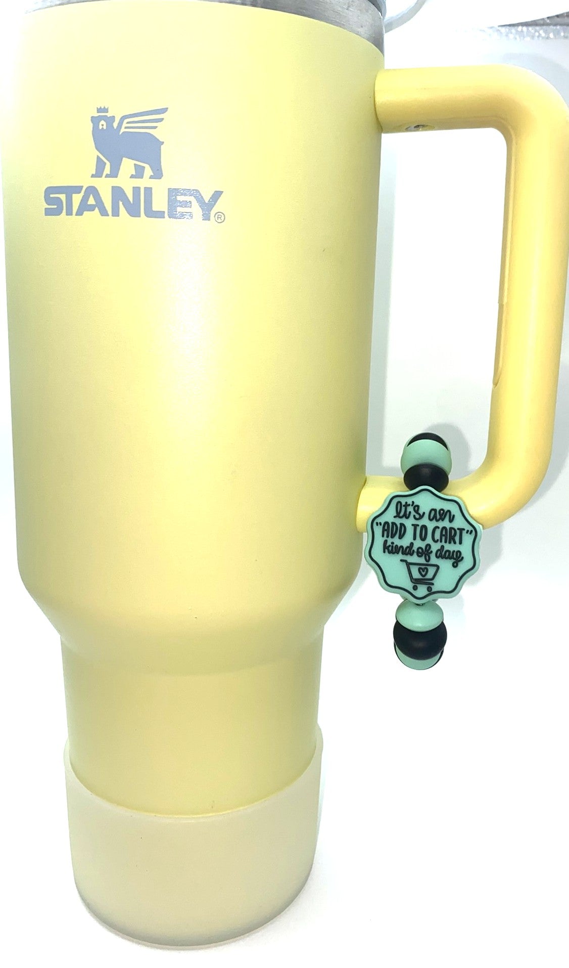It's An Add To Cart Kinda Day Mint Green Double-sided Stanley Tumbler Cup Handle Charm
