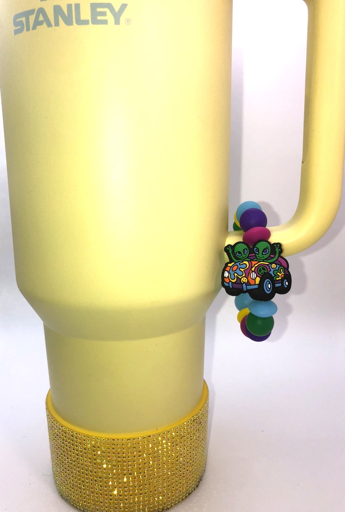Groovy Aliens In Peace Hippie Car LF Stanley Tumbler Cup Handle Charm
