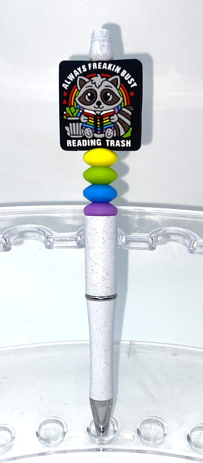 Always Freaking Busy Reading Trash Raccoon Pre-Made Pen