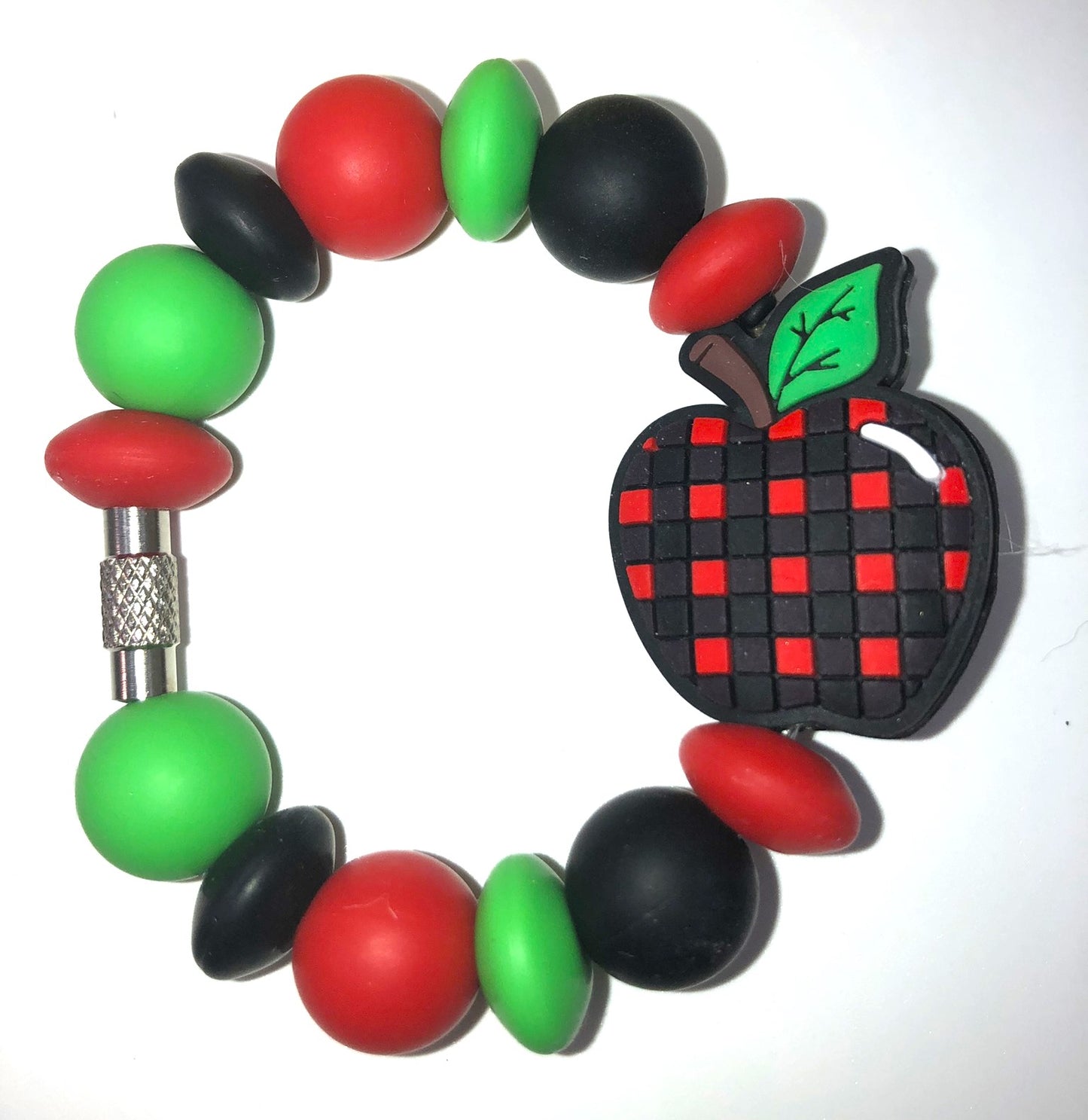 Red Buffalo Plaid Checkered Apple Stanley Tumbler Cup Handle Charm