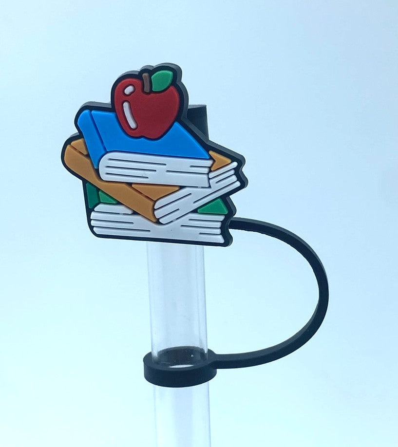 Apple On Books Teacher Straw Topper