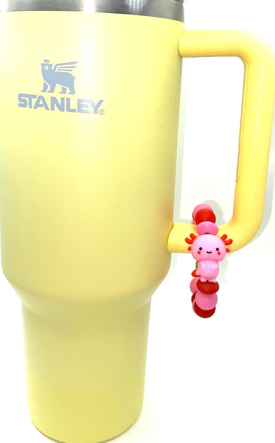 Pink 3D Axolotl Stanley Tumbler Cup Handle Charm