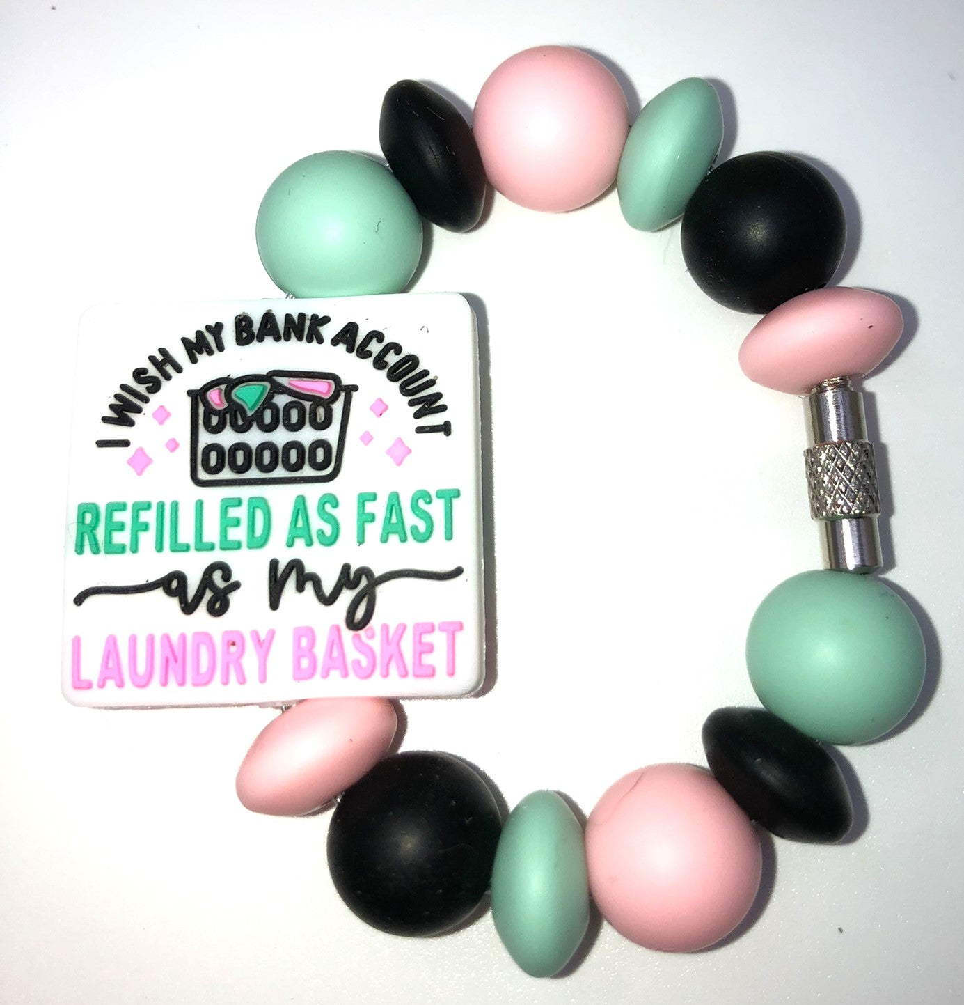 I Wish My Bank Account Refilled As Fast As My Laundry Basket Stanley Tumbler Cup Handle Charm