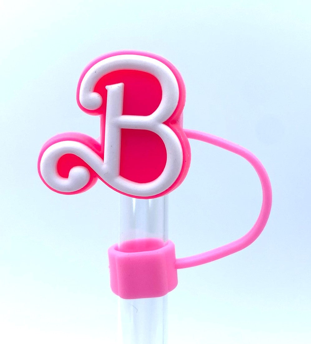 Cursive B Malibu Girl Plastic Doll Stanley Tumbler Cup Straw Topper
