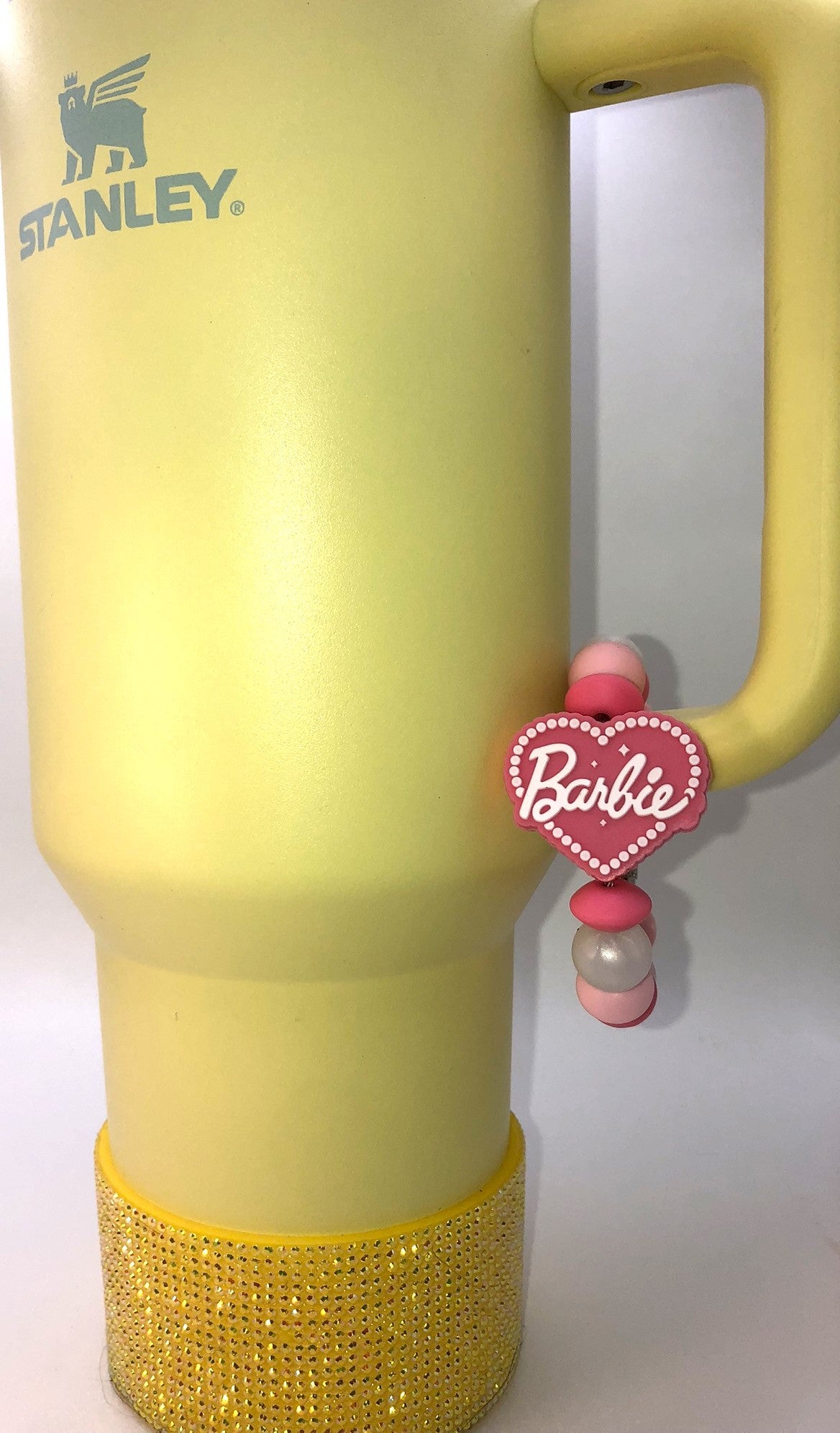 Pink Malibu Girl Plastic Doll Heart Stanley Tumbler Cup Handle Charm