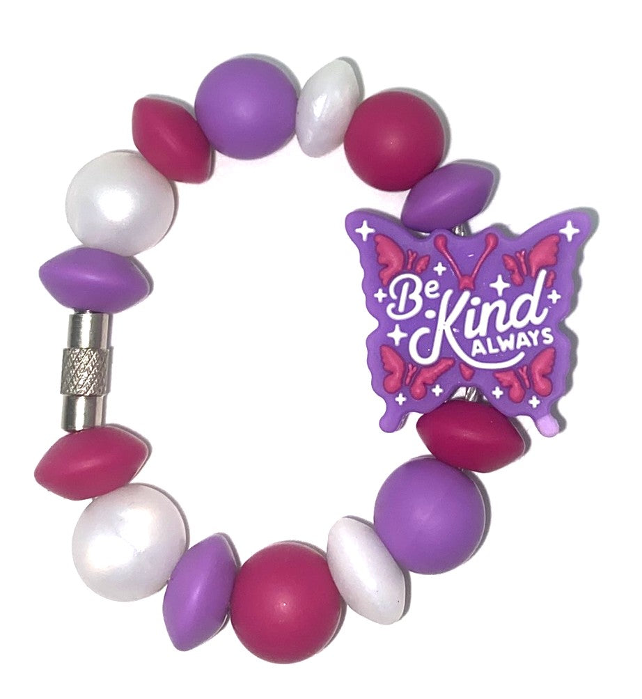 Be Kind Always Purple Butterfly Stanley Tumbler Cup Handle Charm