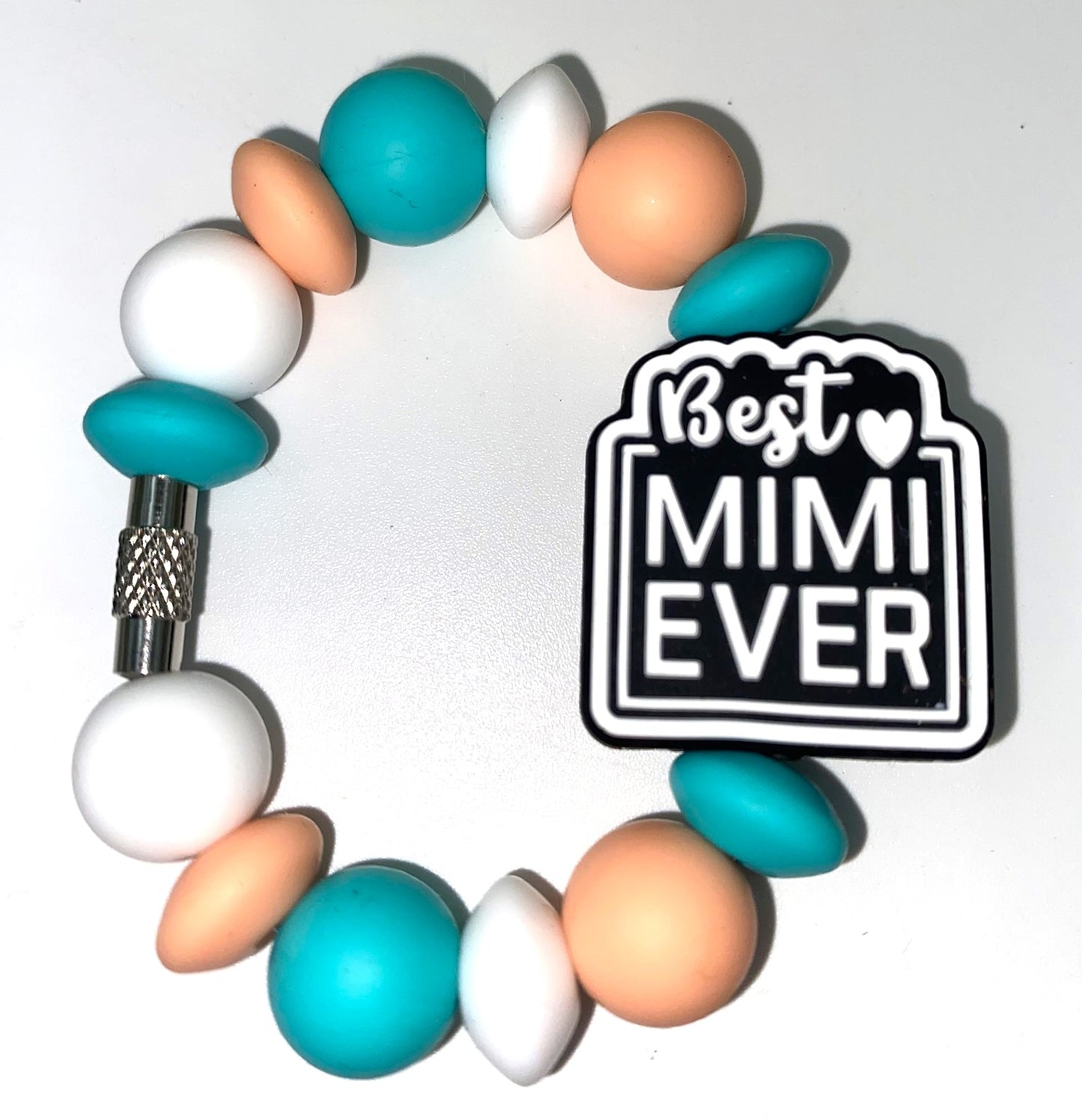 Best Mimi Ever White & Black Stanley Tumbler Cup Handle Charm