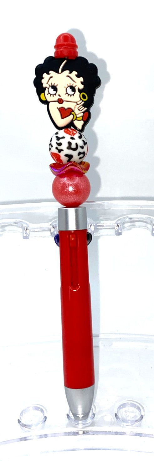 Cartoon Pin Up Girl Beaded Pen