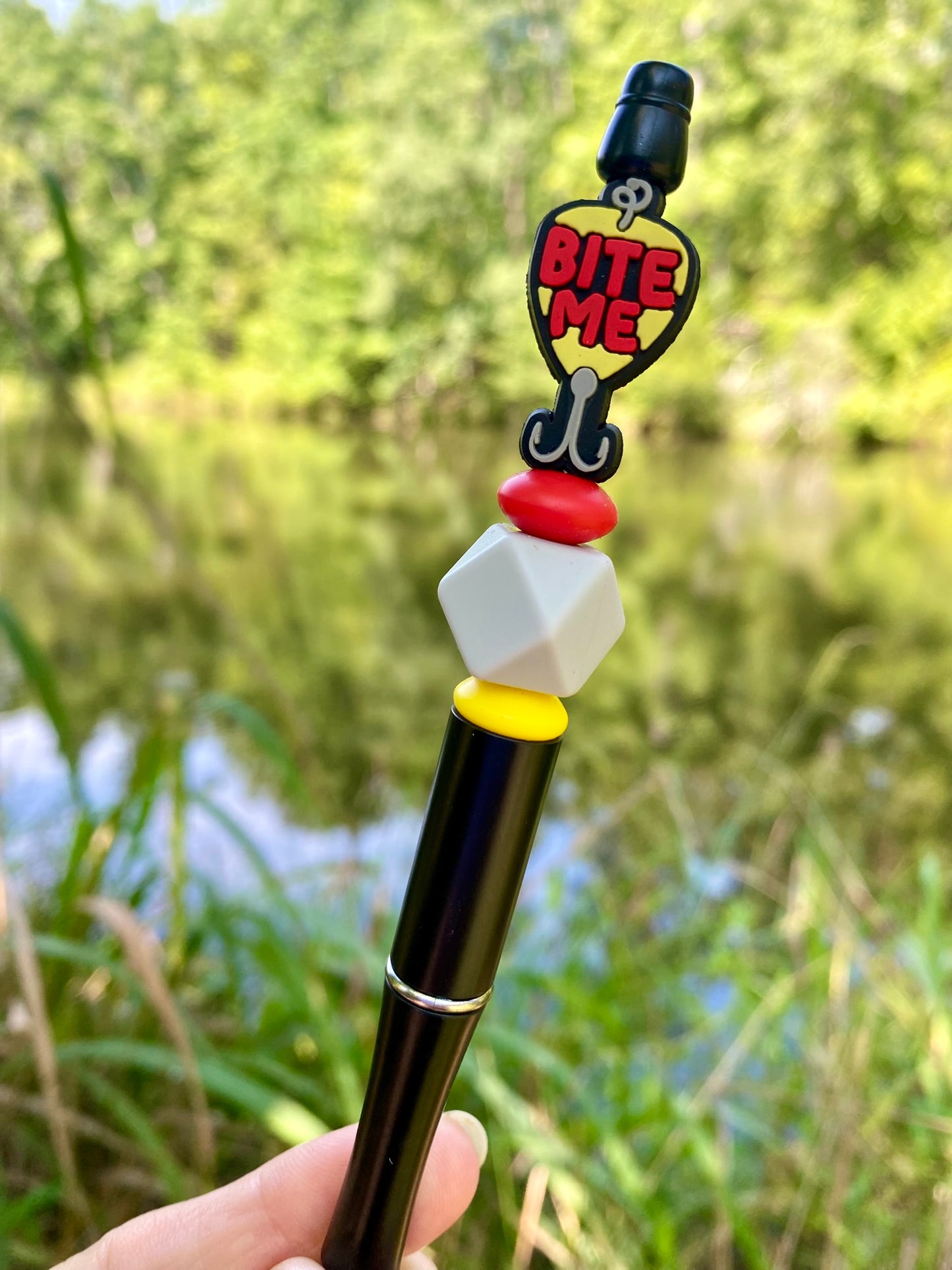 Bite Me Fishing Lure Beaded Pen