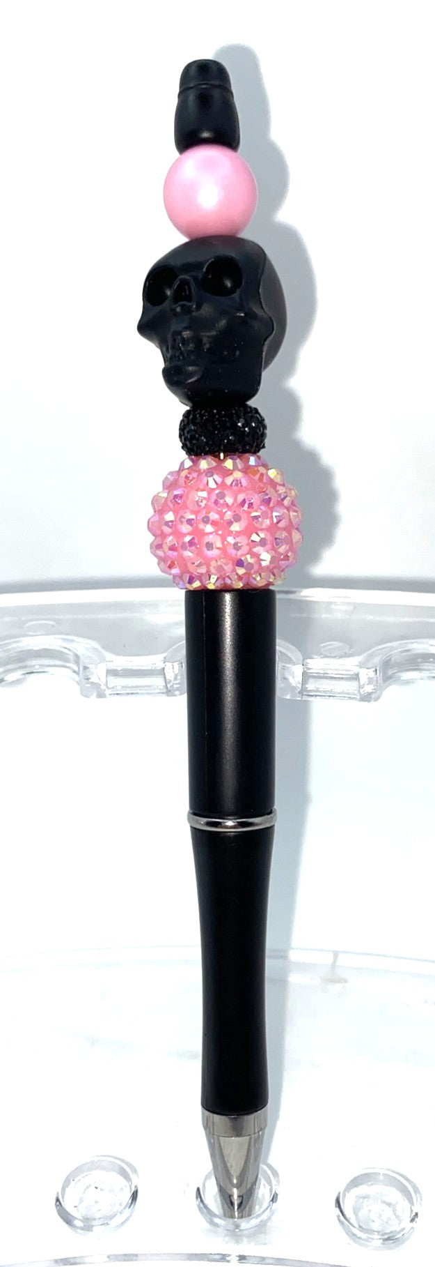 Black 3D Skull Beaded Pen