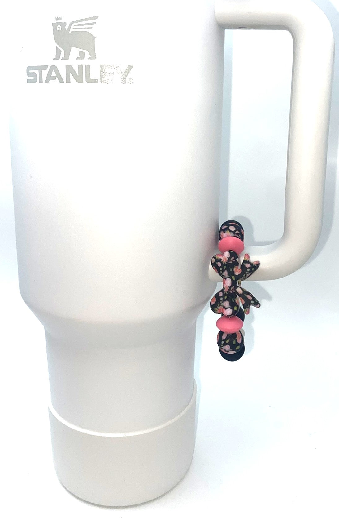 Black Rose Floral Coquette Bow Stanley Tumbler Cup Handle Charm