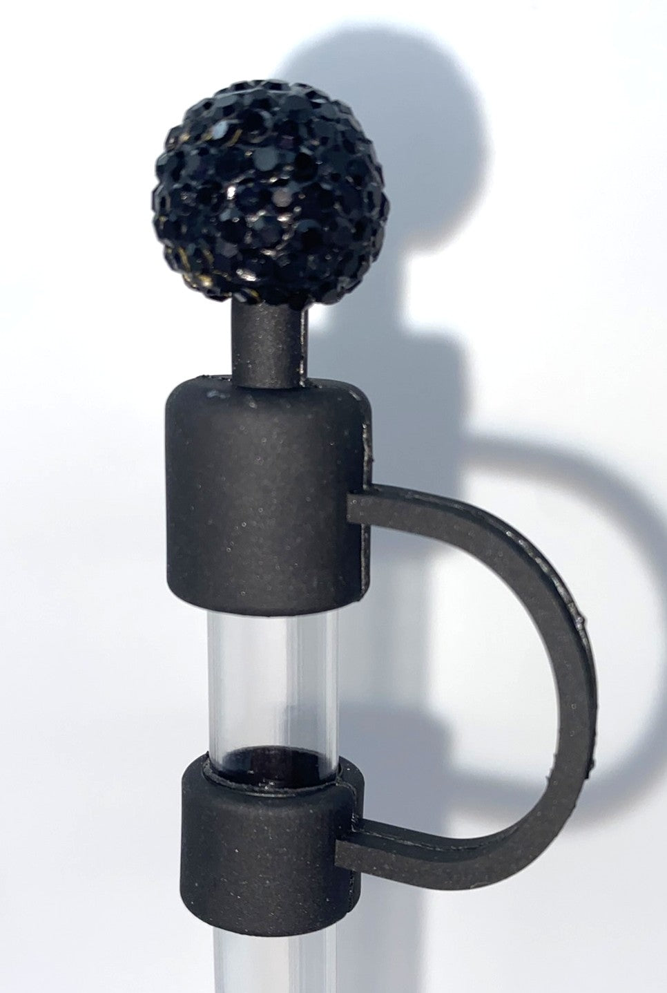 Bling Disco Ball Black Straw Topper