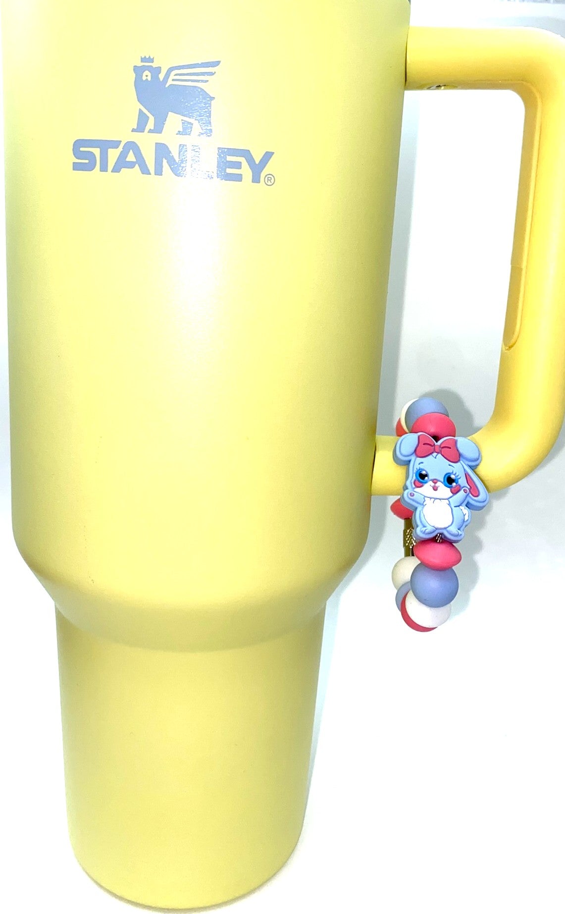 Blue Easter Bunny With Bow Stanley Tumbler Cup Handle Charm