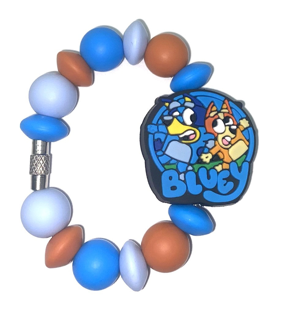 Blue Heeler Cartoon Dog & Sister Cartoon Logo Stanley Tumbler Cup Handle Charm