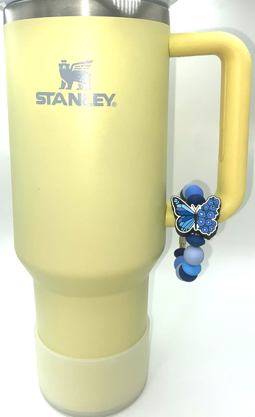 Blue Floral Butterfly Stanley Tumbler Cup Handle Charm