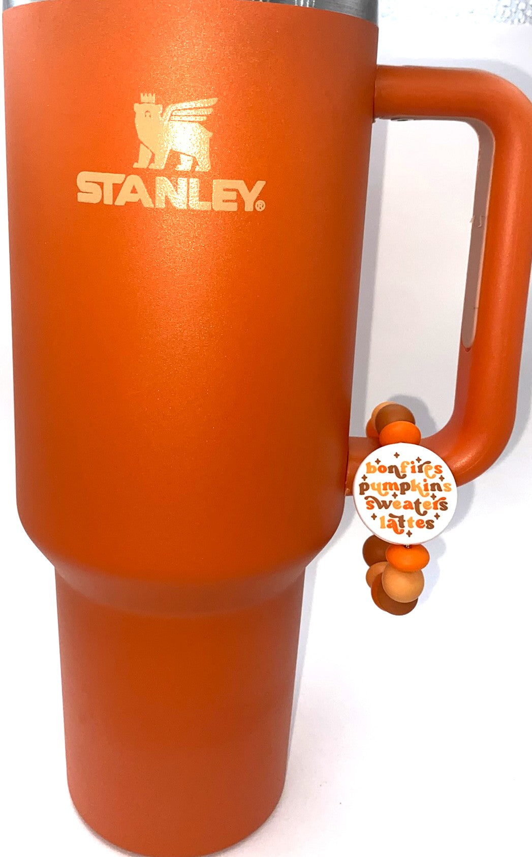 Bonfires Pumpkins Sweaters Lattes Fall Stanley Tumbler Cup Handle Charm