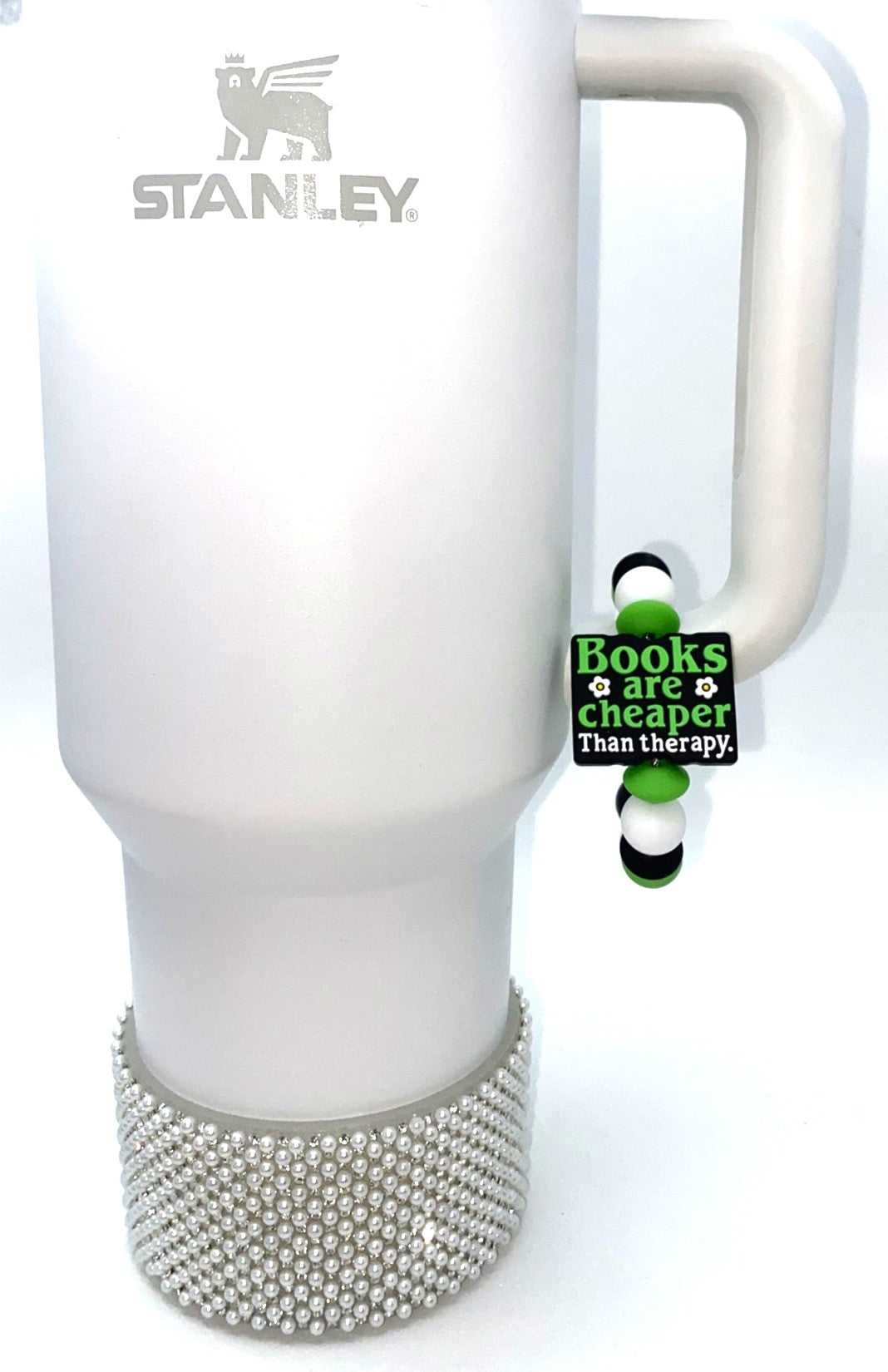 Books Are Cheaper Than Therapy Stanley Tumbler Cup Handle Charm