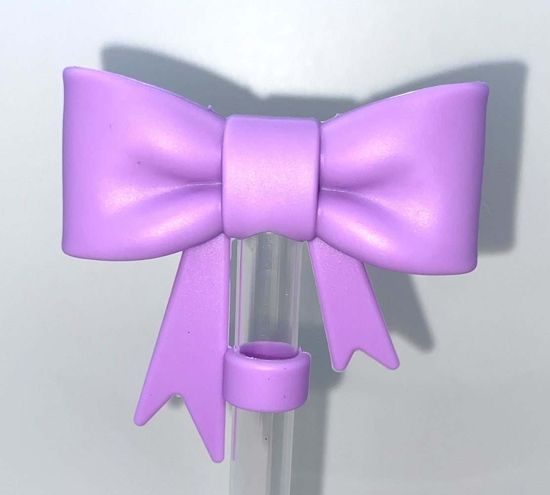 Bow Purple Straw Topper