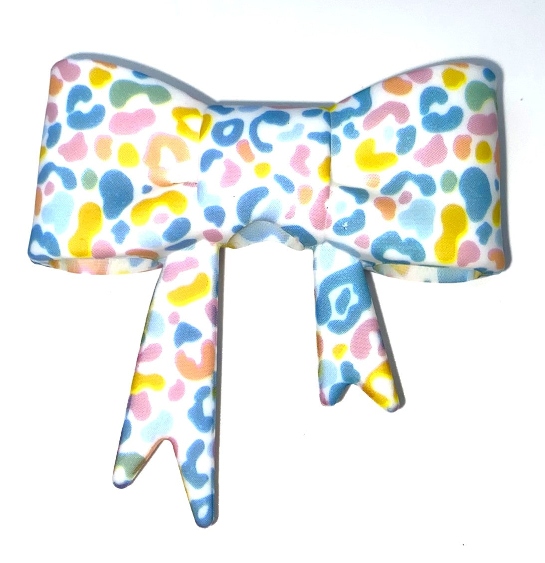 Bright Leopard Print Bow Straw Topper