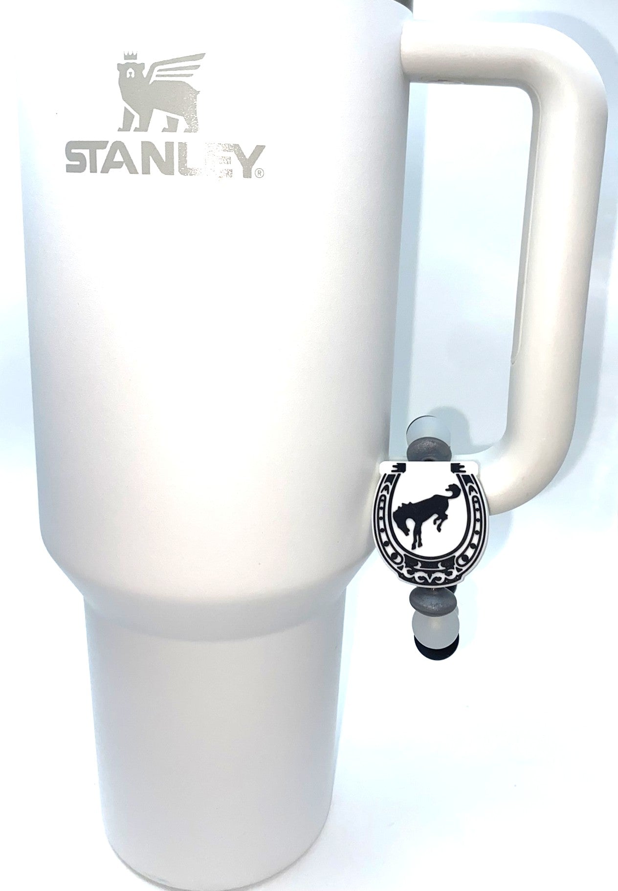 Rearing Bronco In Horseshoe 4X4 Vehicle Stanley Tumbler Cup Handle Charm