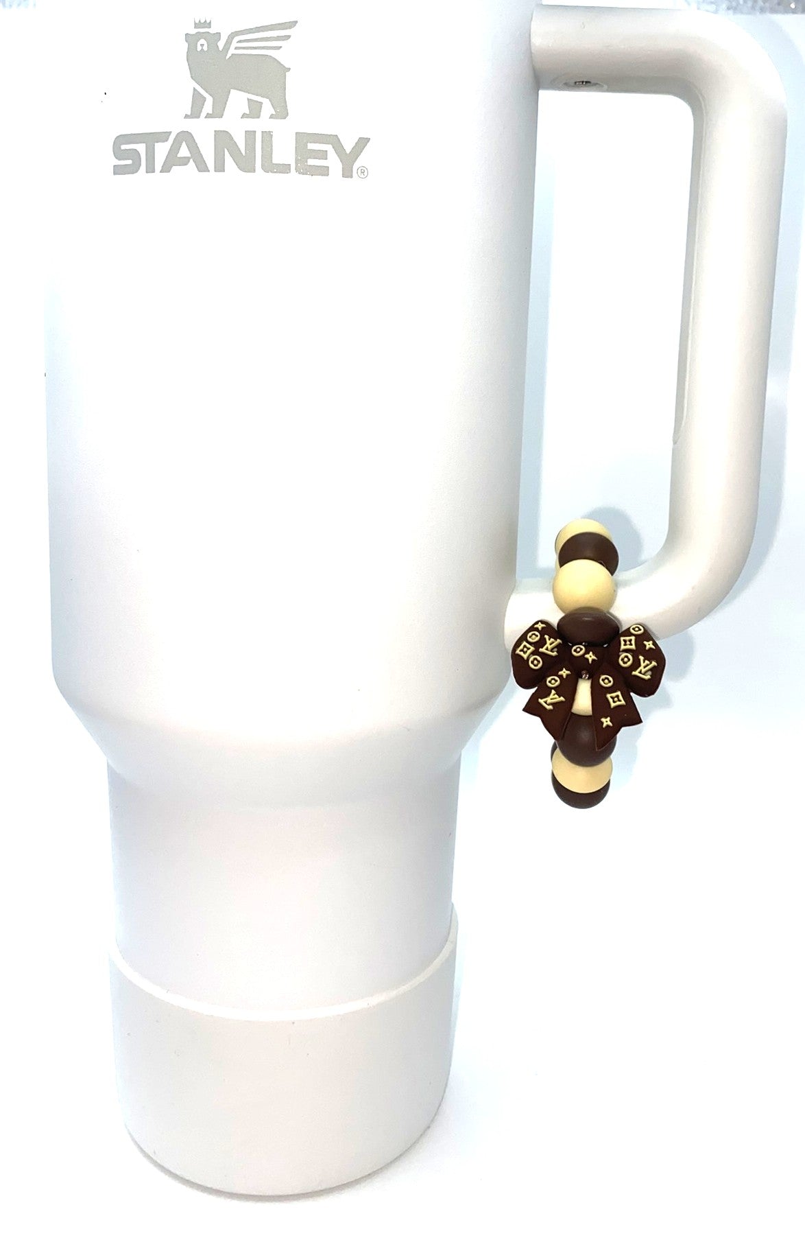 Brown LV Coquette Bow Small Designer Stanley Tumbler Cup Handle Charm