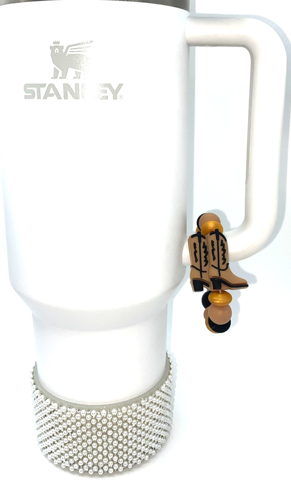 Brown Western Cowboy Boots 3D Stanley Tumbler Cup Handle Charm