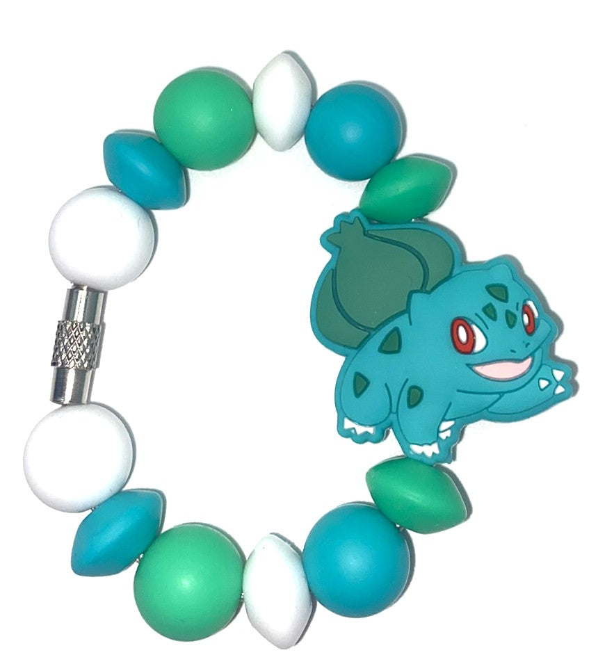 Teal Bulb Dinosaur Poison Poke Anime Video Game Character Stanley Tumbler Cup Handle Charm