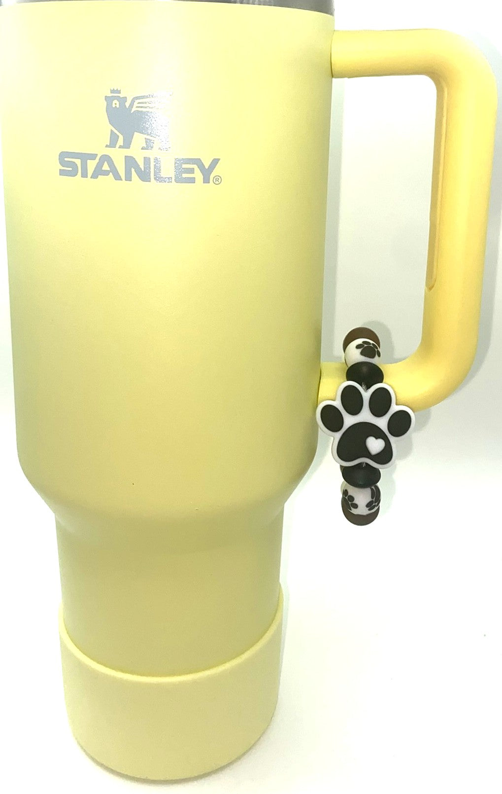 Black & White Dog Paw Stanley Tumbler Cup Handle Charm