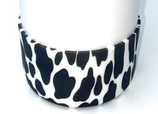 Black & White Cow Print Stanley Tumbler Boot Sleeve #53