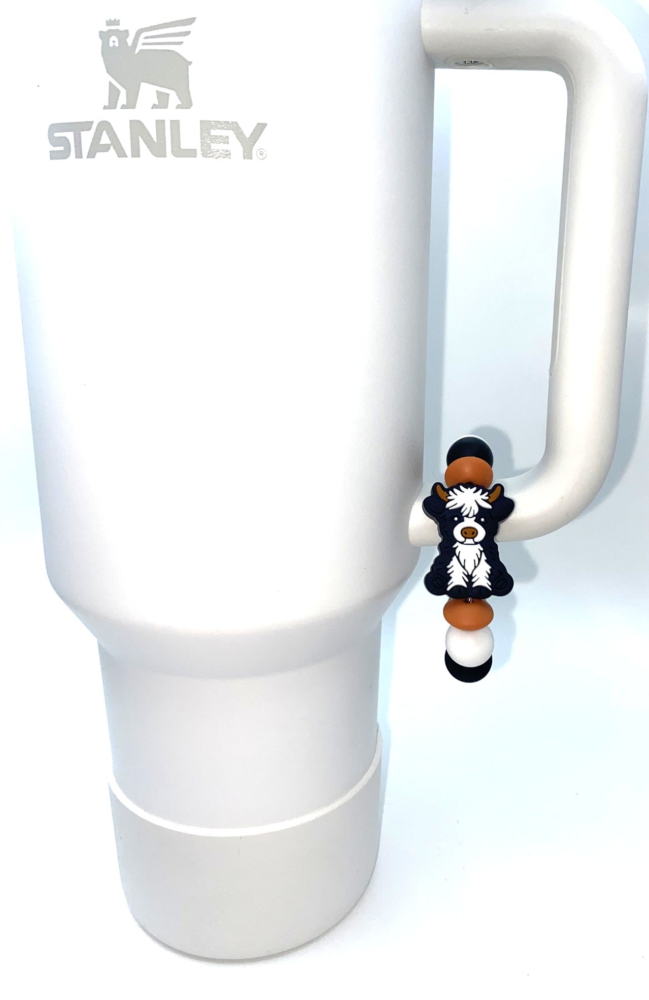 Highland Cow Black & White Stanley Tumbler Cup Handle Charm