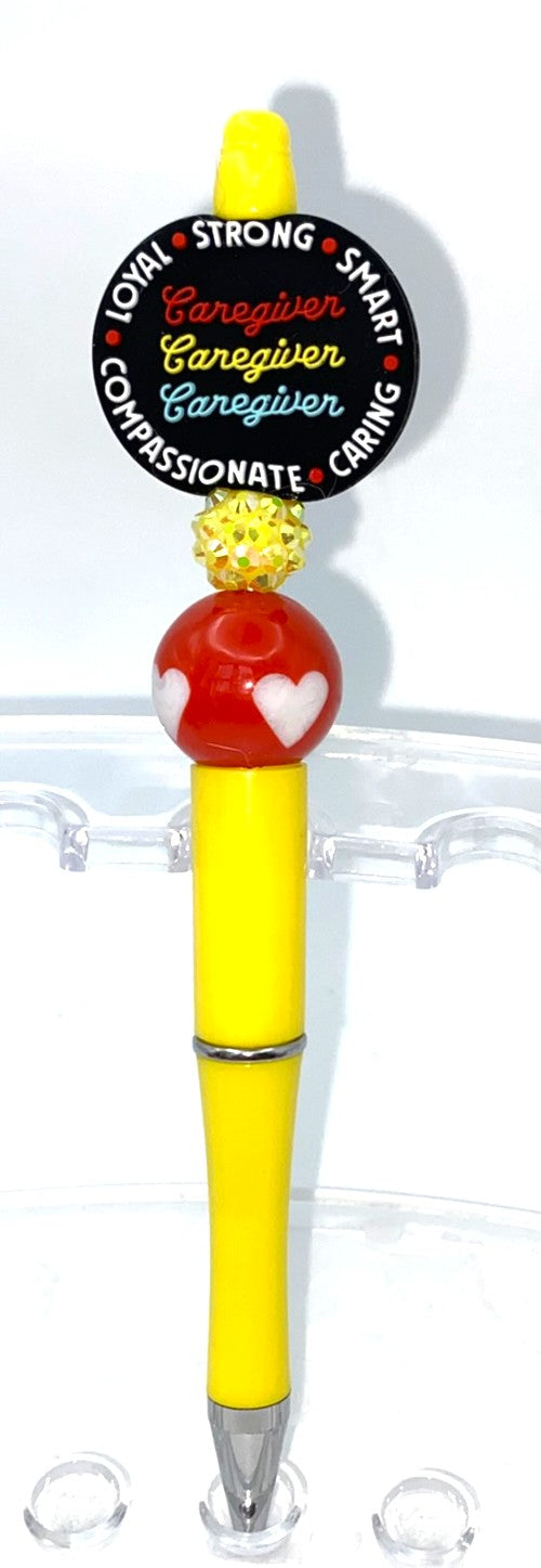 Caregiver Loyal Strong Smart Compassionate Caring Beaded Pen