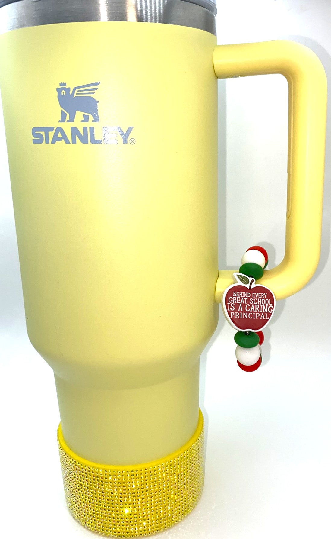Behind Every Great School Is A Caring Principal Apple Stanley Tumbler Cup Handle Charm