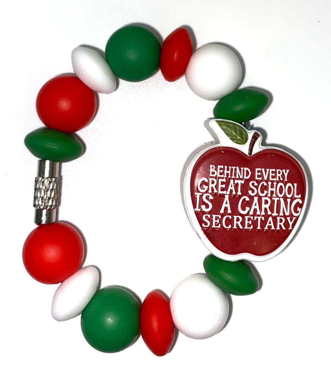 Behind Every Great School Is A Caring Secretary Apple Stanley Tumbler Cup Handle Charm