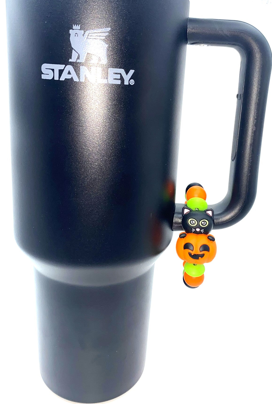 Black Cat In Pumpkin 3D Stanley Tumbler Cup Handle Charm