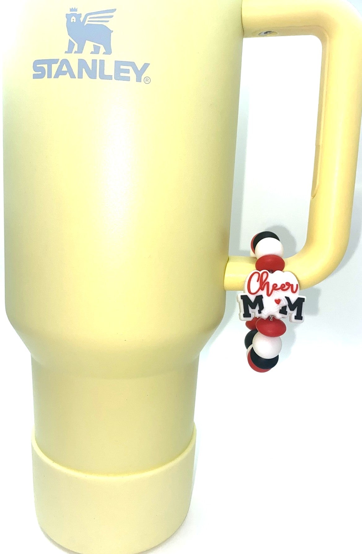 Cheer Mom Black & White Stanley Tumbler Cup Handle Charm