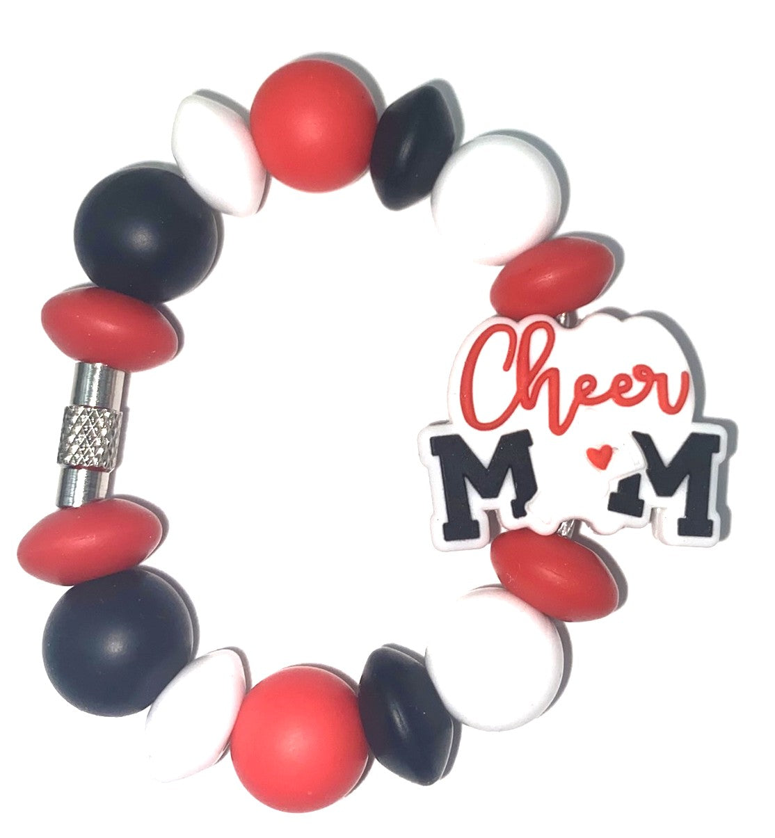 Cheer Mom Black & White Stanley Tumbler Cup Handle Charm