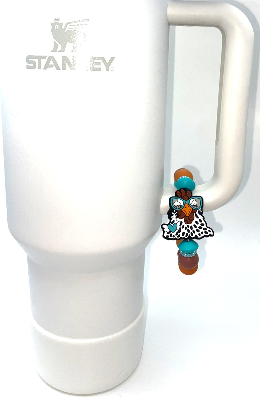 Sassy Chicken w/Glasses Stanley Tumbler Cup Handle Charm