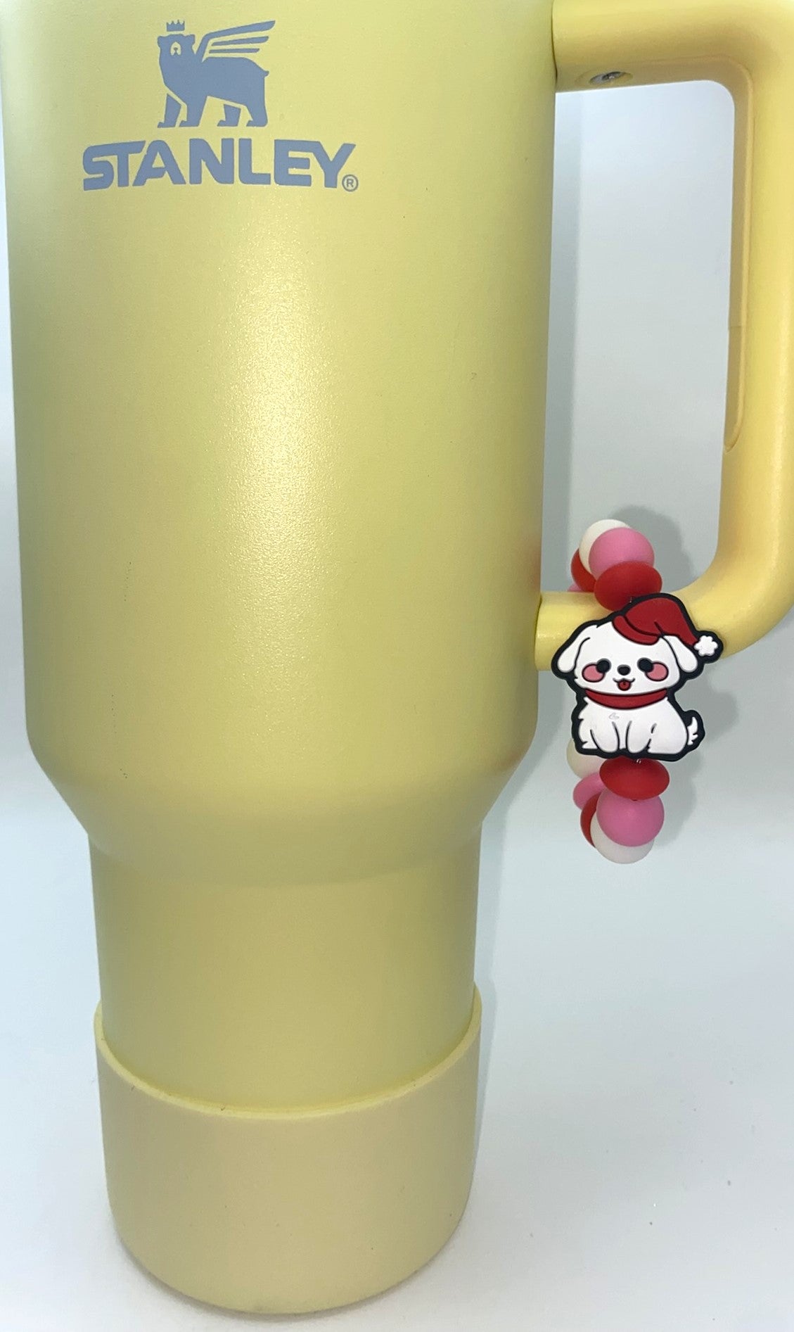 Christmas White Dog Stanley Tumbler Cup Handle Charm
