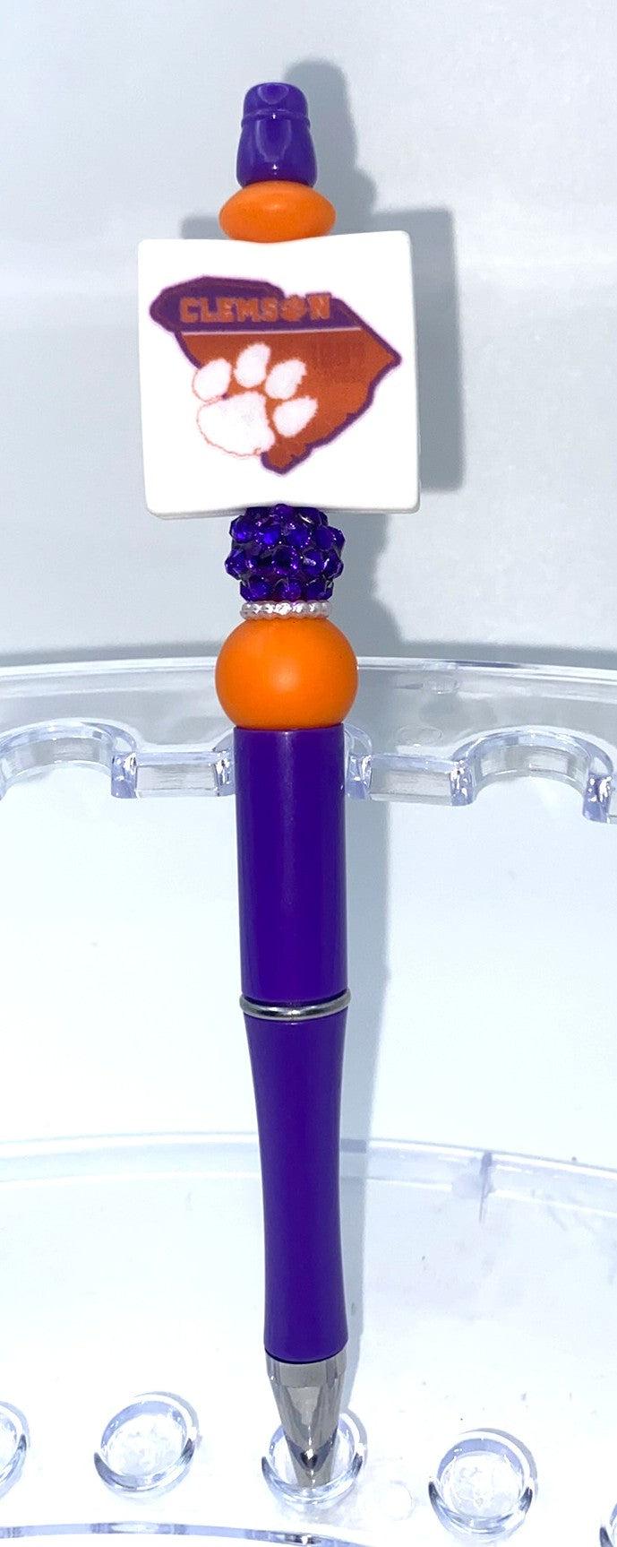 Clemson Tigers Printed Square Beaded Pen