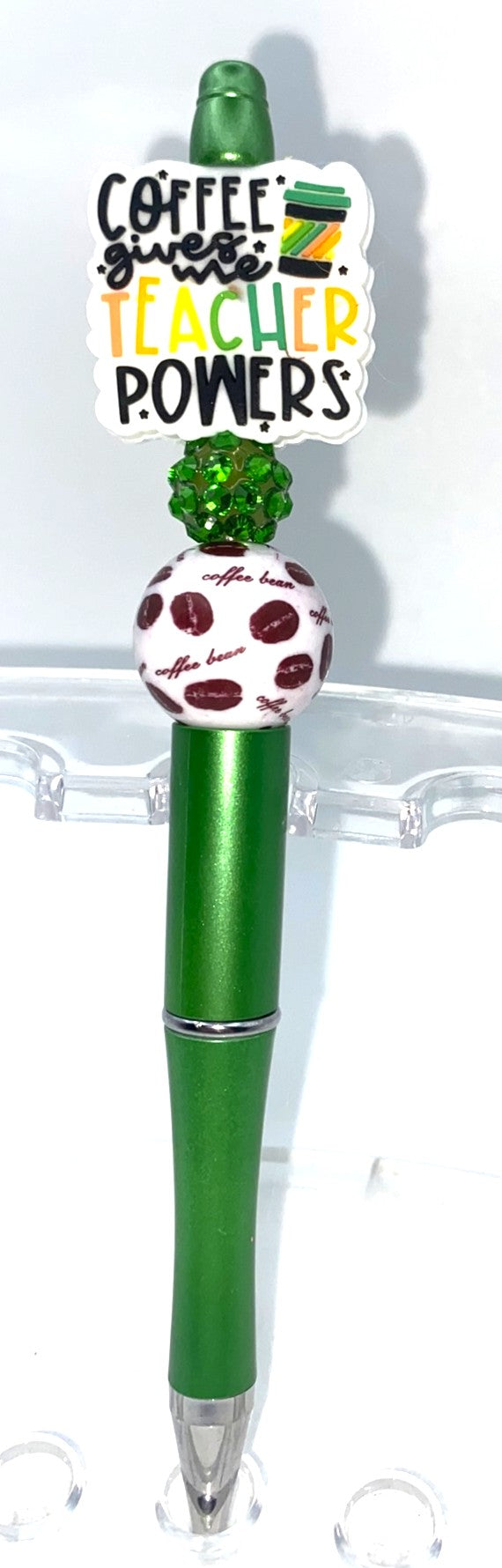 Coffee Gives Me Teacher Powers Beaded Pen