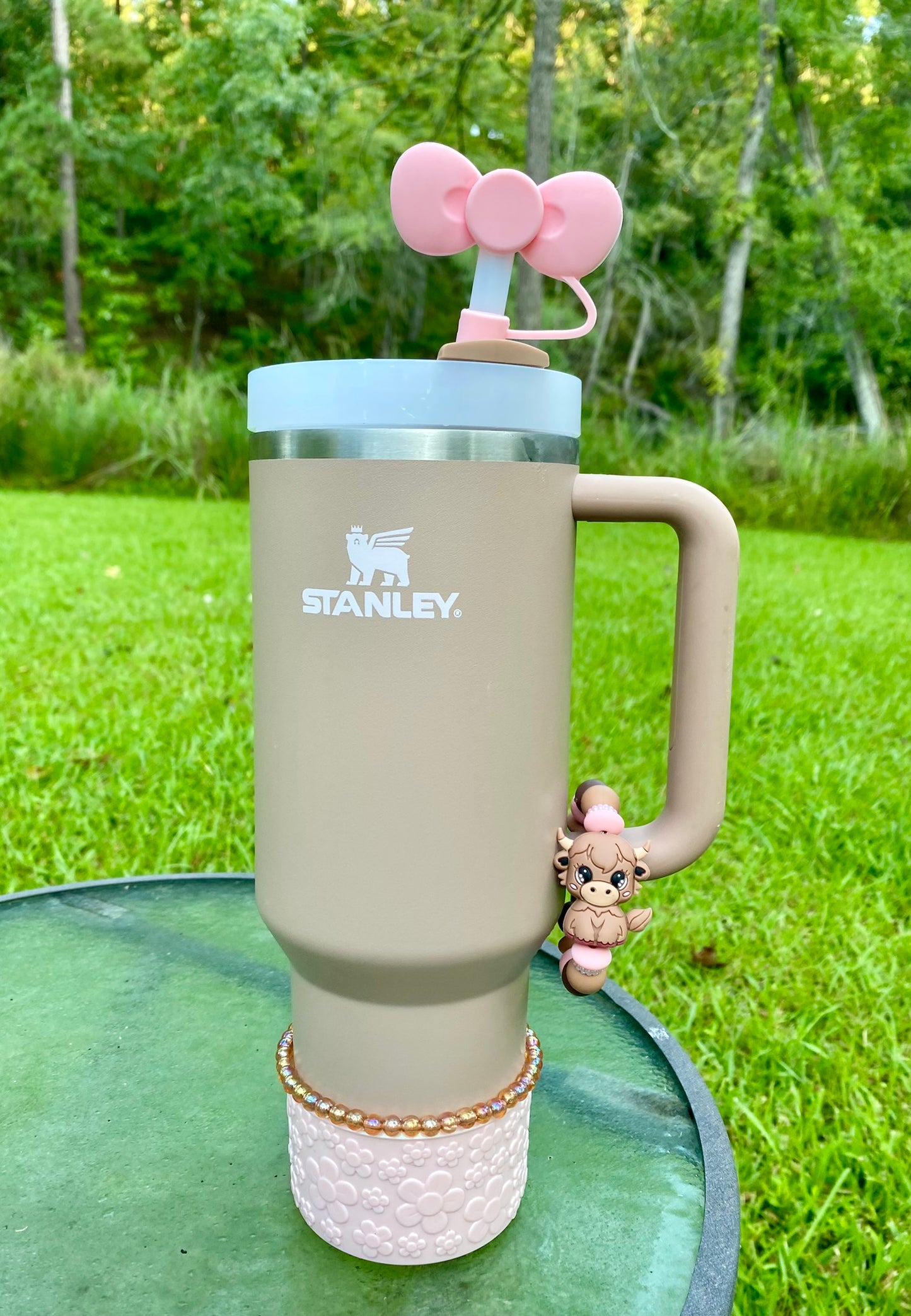 Soft Pink Floral Chameleon Stanley Tumbler Boot Sleeve #24