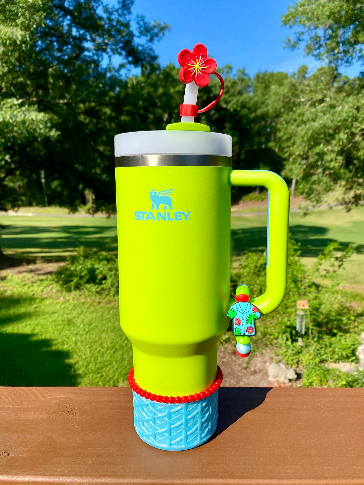 Ice Blue Metallic Woven Stanley Tumbler Boot Sleeve #16