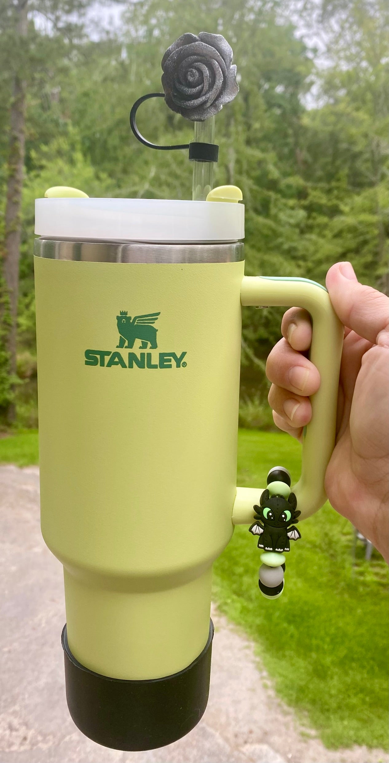 Black Dragon Cartoon Stanley Tumbler Cup Handle Charm
