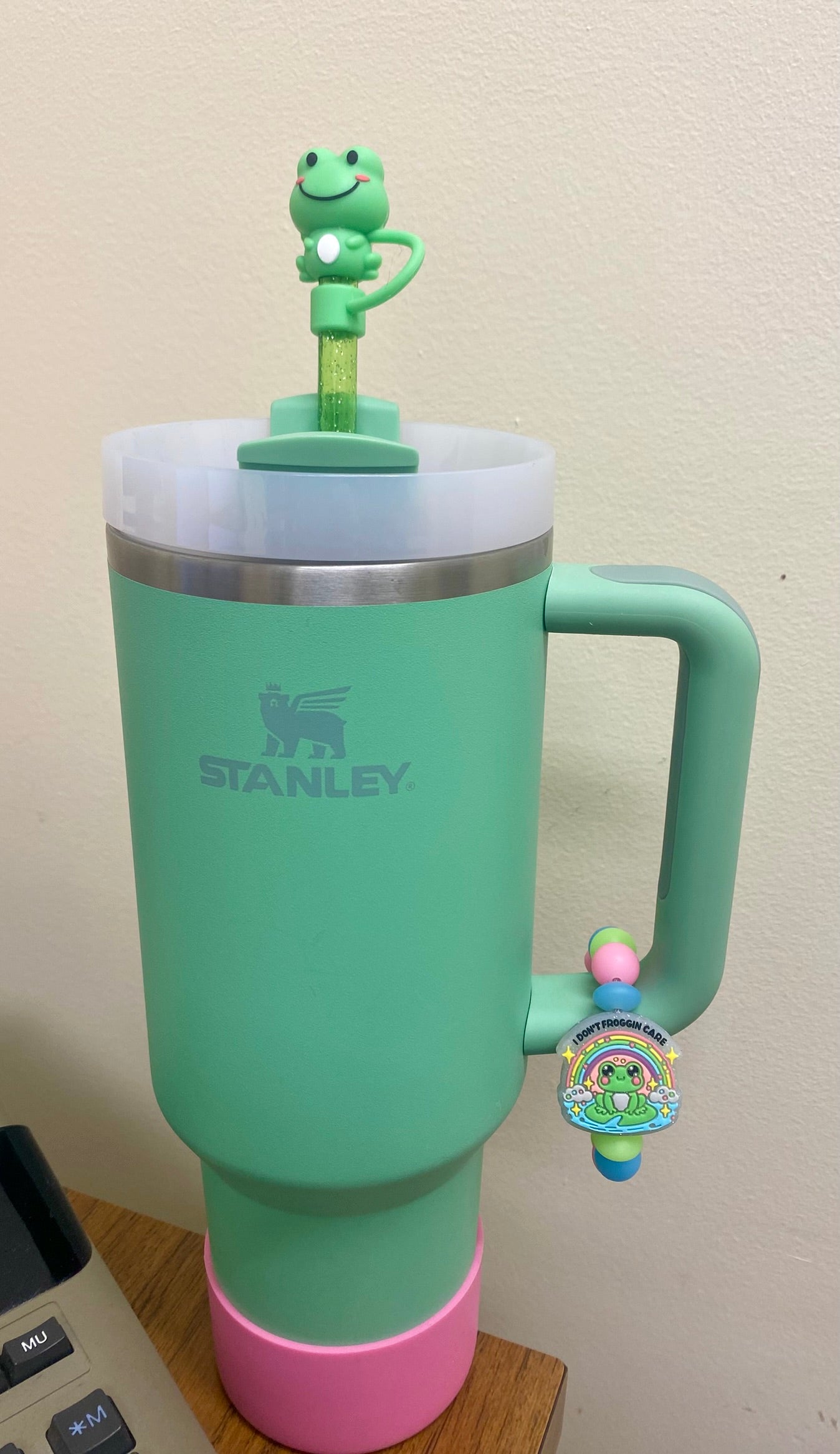I Don't Froggin Care Frog Stanley Tumbler Cup Handle Charm