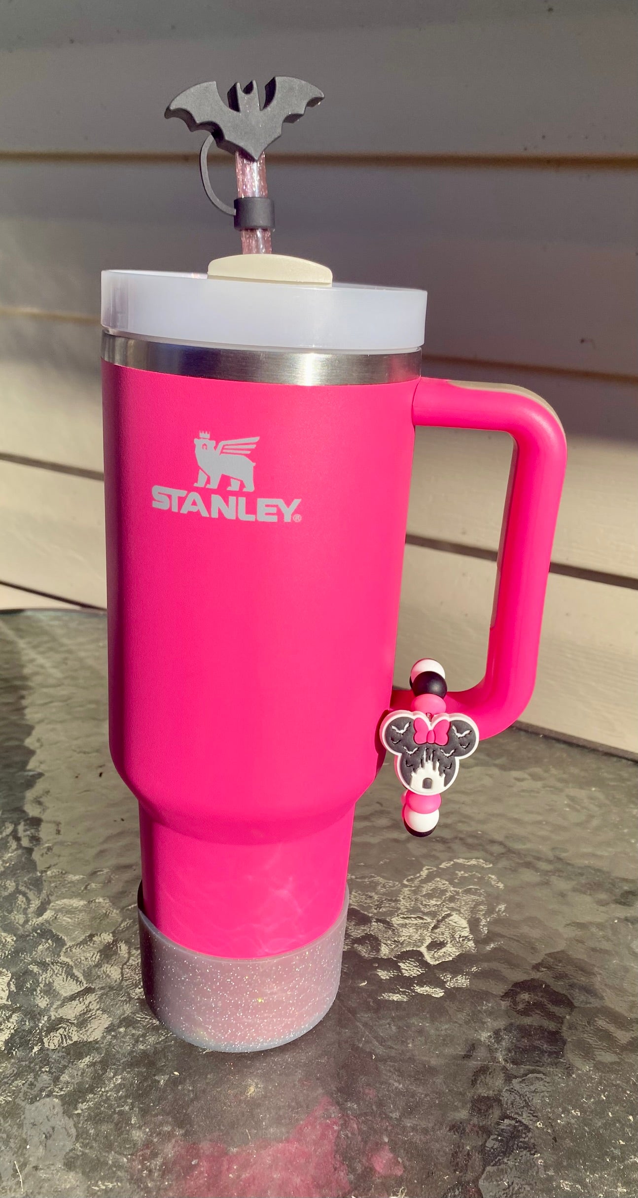 Black Scary Bat 3D Straw Topper