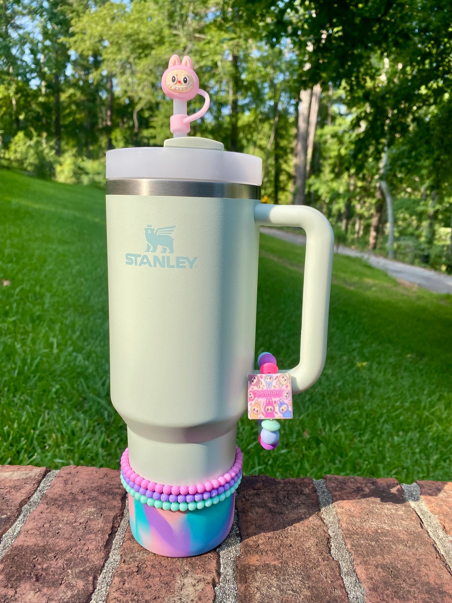 Pink Elvish Furry Forest Monsters Bubu Straw Topper