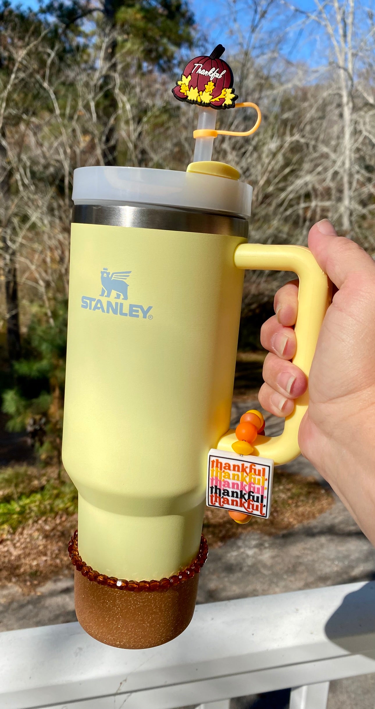 Thankful Pumpkin Straw Topper